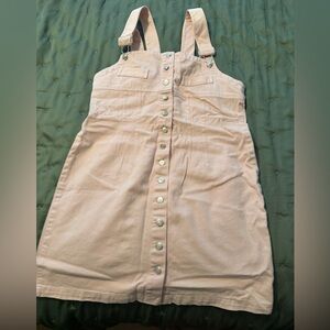 Moda International Blush Pink Button-Front Pinafore Mini Dress